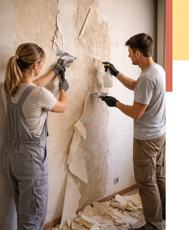 Снятие старых обоев в Кинели от 5349 руб. под ключ недорого | ОТДЕЛОЧНИК-Кнл