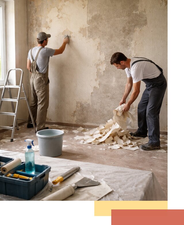 Снятие старых обоев в Кинели быстро и качественно