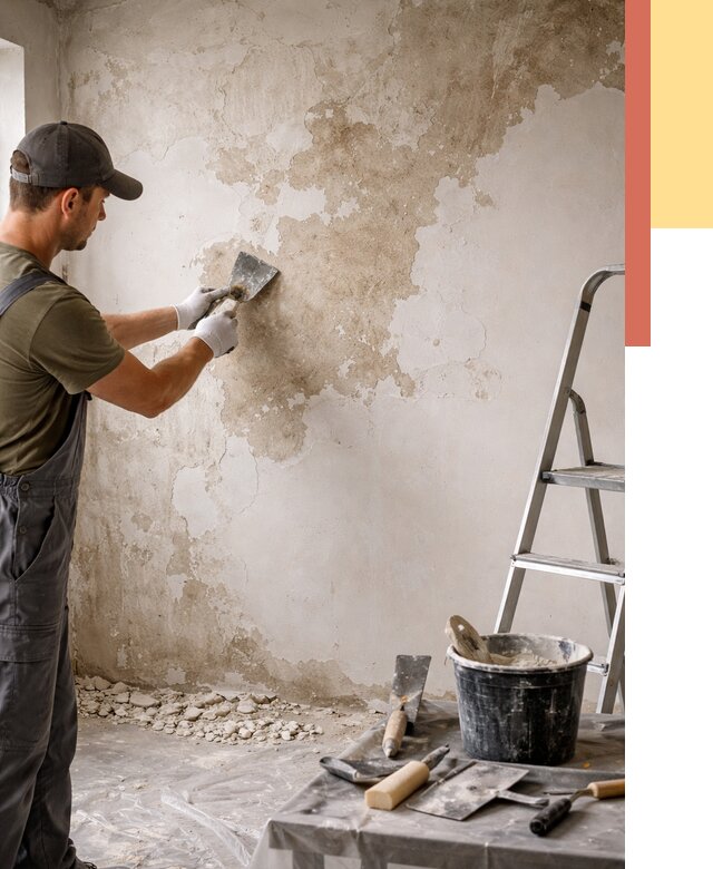 Снятие старой шпаклевки в Кинели от 1885 руб. — быстро и недорого | ОТДЕЛОЧНИК-Кнл