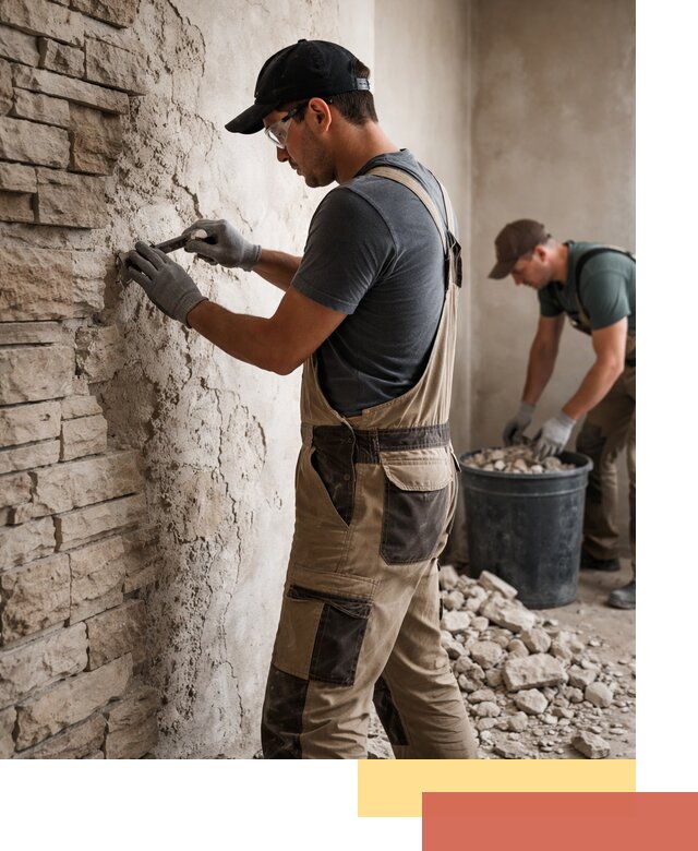 Демонтаж декоративного камня в Кинели профессионально и безопасно