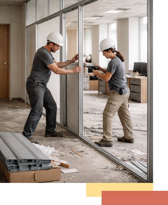 Демонтаж алюминиевых перегородок в Кинели быстро и аккуратно