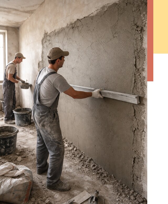 Цементная штукатурка стен в Кинели от 4585 руб/м2 — быстро и недорого | ОТДЕЛОЧНИК-Кнл