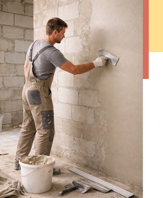 Штукатурка стен из газобетона в Кинели от 2139 руб./м2 — быстро и недорого | ОТДЕЛОЧНИК-Кнл