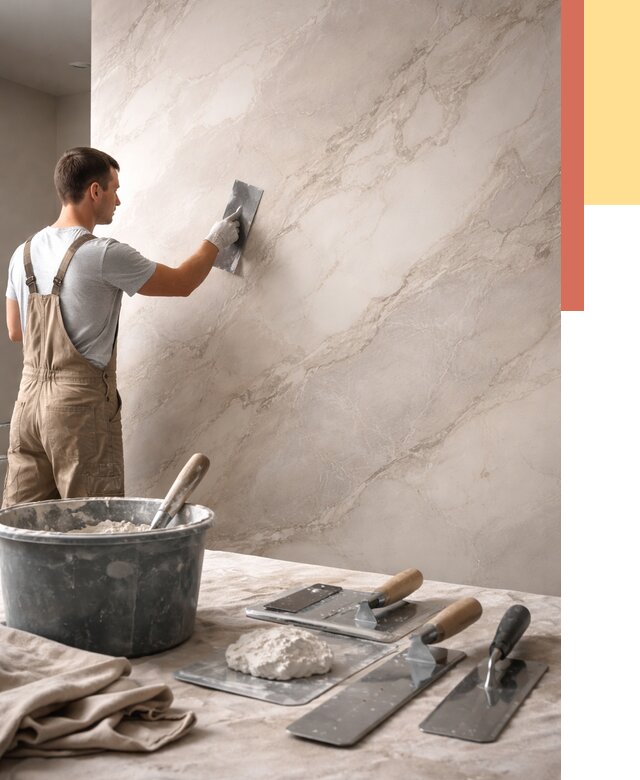 Декоративная штукатурка под мрамор в Кинели от 2853 руб./м² — быстро и недорого | ОТДЕЛОЧНИК-Кнл