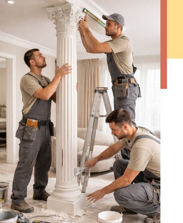 Установка декоративных колонн в Кинели от 12226 руб. под ключ | ОТДЕЛОЧНИК-Кнл