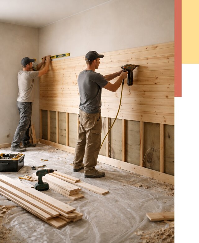 Монтаж деревянной вагонки на стены в Кинели от 7641 руб. | Услуги монтажа вагонки | ОТДЕЛОЧНИК-Кнл