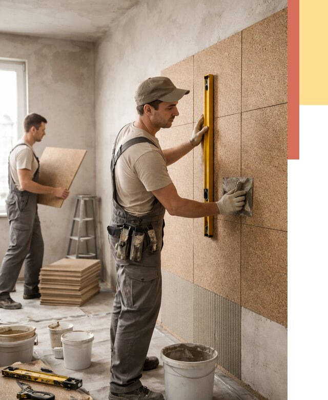 Монтаж пробковых панелей на стены в Кинели от 3566 руб. — ОТДЕЛОЧНИК-Кнл