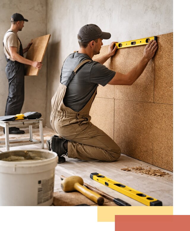 Монтаж пробковых панелей на стены в Кинели быстро и качественно