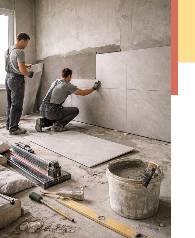 Облицовка стен керамогранитом в Кинели от 4279 руб./м² — услуги под ключ | ОТДЕЛОЧНИК-Кнл