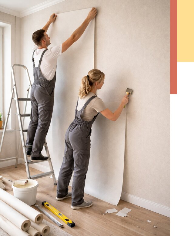 Поклейка флизелиновых обоев в Кинели от 6113 руб. | Быстро и недорого — ОТДЕЛОЧНИК-Кнл