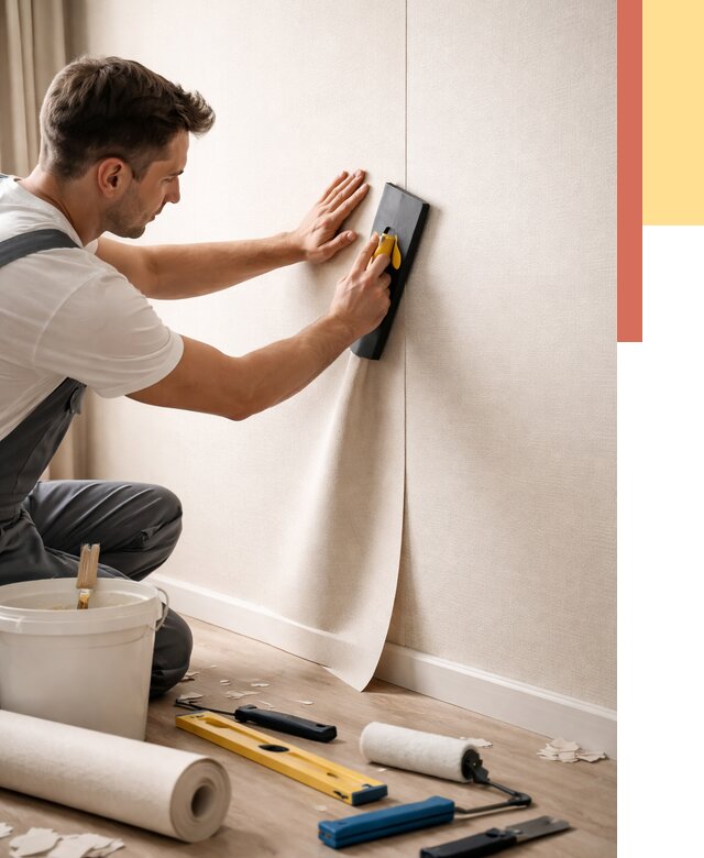 Поклейка виниловых обоев в Кинели от 4585 руб. | Быстро и недорого — ОТДЕЛОЧНИК-Кнл