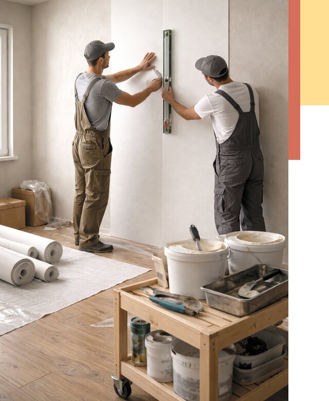 Поклейка стеклообоев в Кинели от 6622 руб. за м2 — быстро и недорого | ОТДЕЛОЧНИК-Кнл