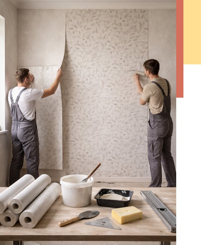 Поклейка обоев с подбором рисунка в Кинели от 3566 руб. | ОТДЕЛОЧНИК-Кнл - быстро и недорого