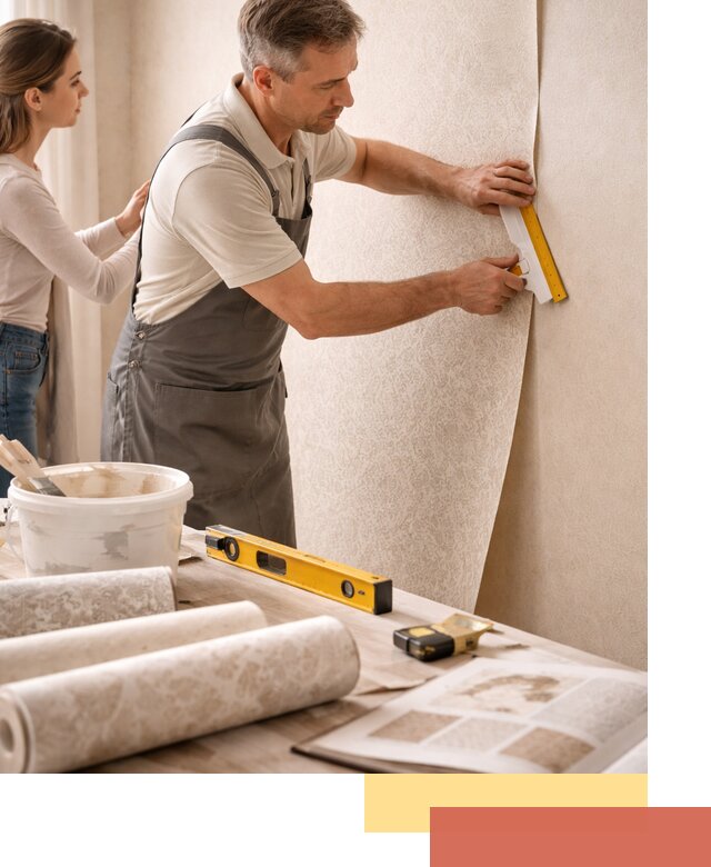 Поклейка обоев с подбором рисунка в Кинели