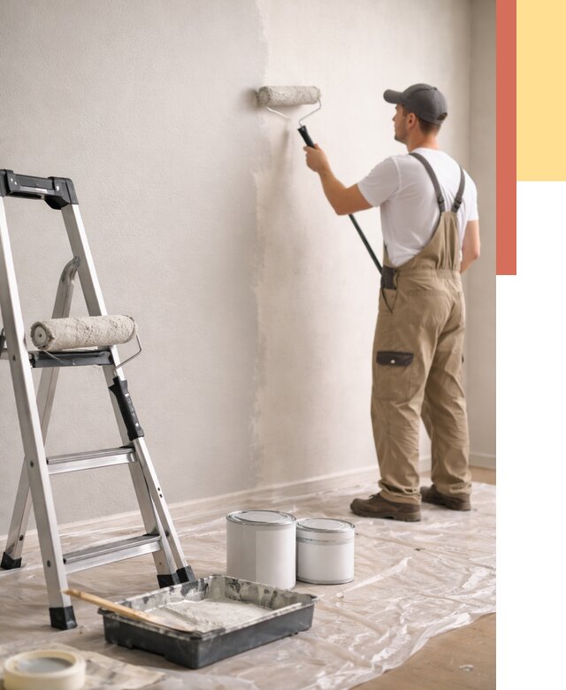 Покраска стен латексной краской в Кинели от 4585 руб. за м2 | ОТДЕЛОЧНИК-Кнл