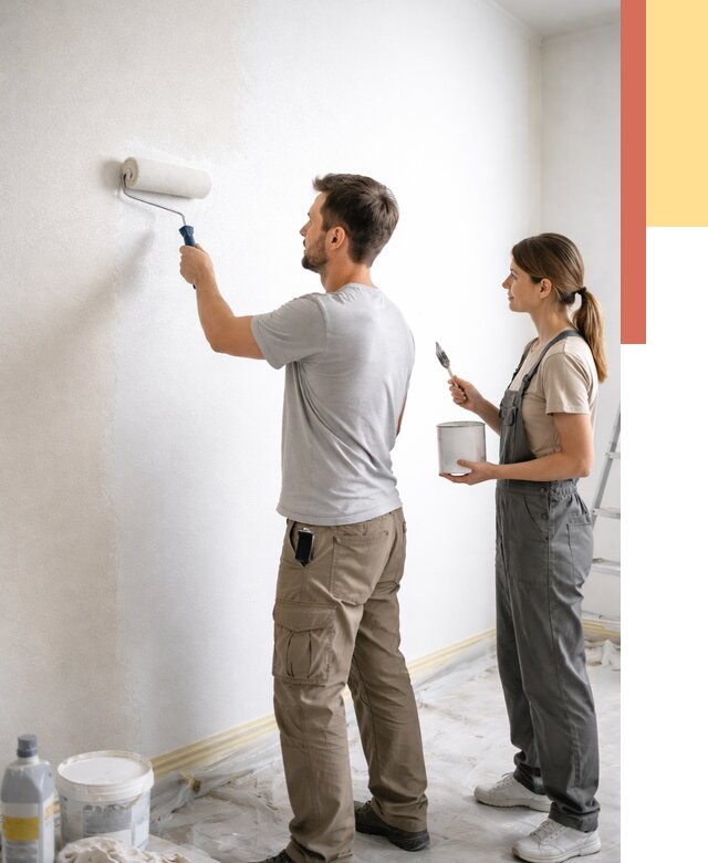 Окраска стен по стеклохолсту в Кинели от 4585 руб/м² под ключ | ОТДЕЛОЧНИК-Кнл