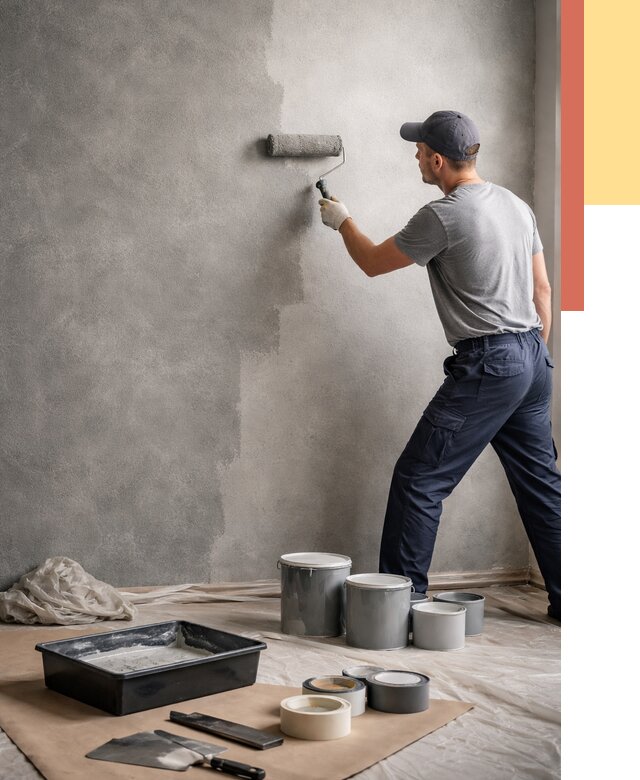 Покраска стен под бетон в Кинели от 662 руб. за м2 — быстро и недорого | ОТДЕЛОЧНИК-Кнл