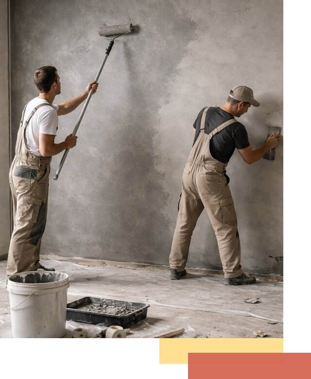 Покраска стен под бетон в Кинели профессионально и недорого