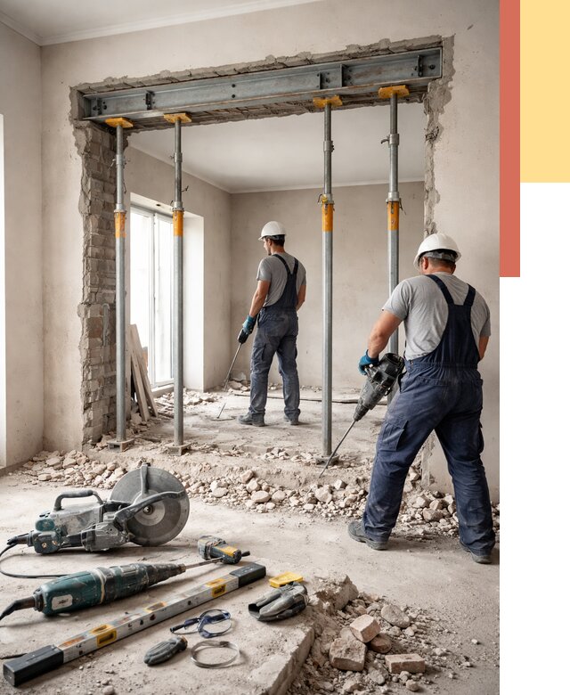 Прорезка проема в стене в Кинели от 4585 руб. — быстро и недорого | ОТДЕЛОЧНИК-Кнл