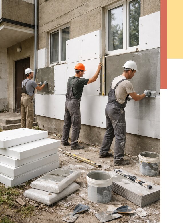 Утепление стен пенопластом в Кинели от 1783 руб. — недорого и под ключ | ОТДЕЛОЧНИК-Кнл