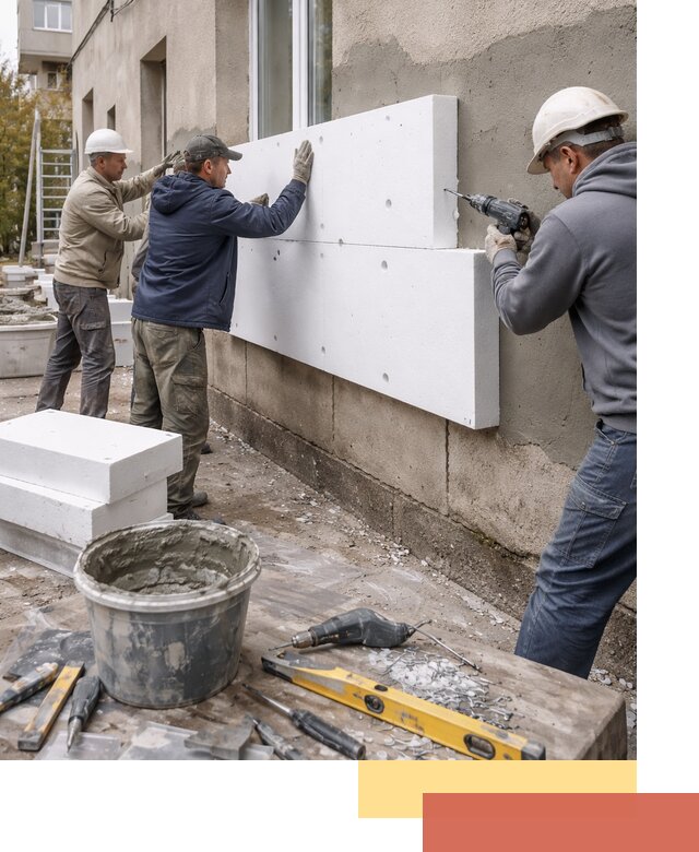 Утепление наружных стен пенопластом в Кинели