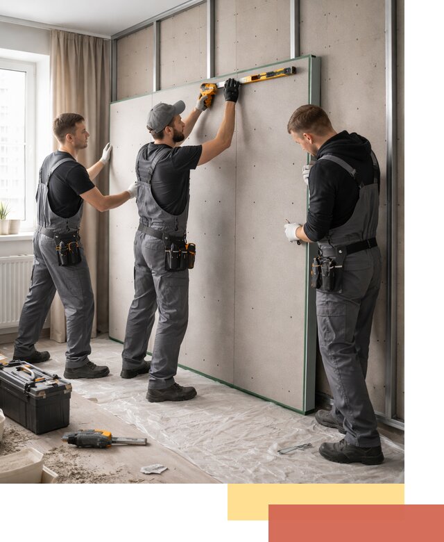 Шумоизоляция стен панелями ЗИПС в Кинели для жилых и коммерческих помещений