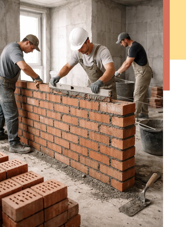 Кладка перегородок из кирпича в Кинели от 3566 руб. за м² | ОТДЕЛОЧНИК-Кнл