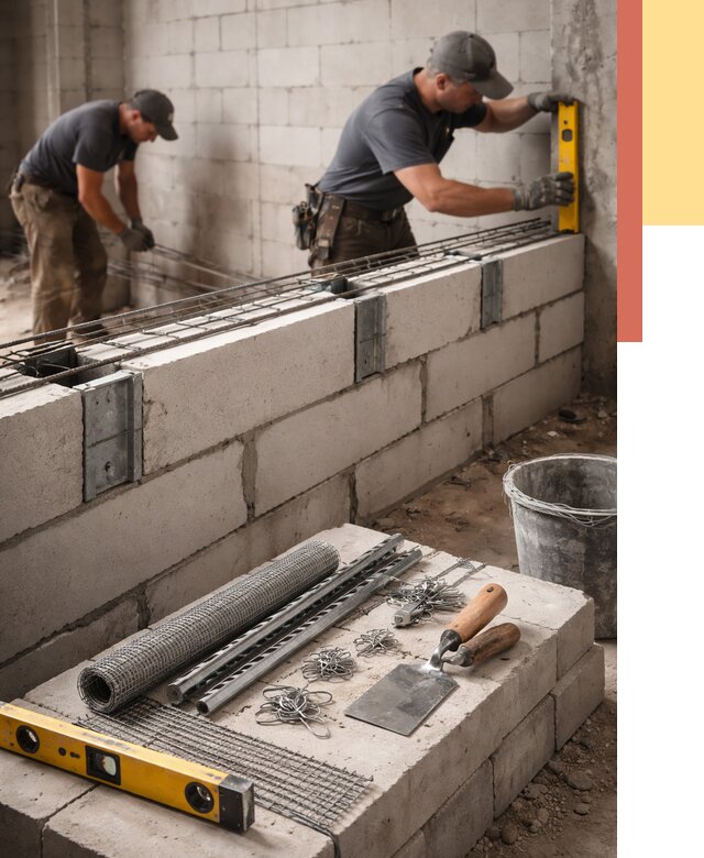 Армирование кладки перегородок в Кинели от 764 руб. под ключ | ОТДЕЛОЧНИК-Кнл