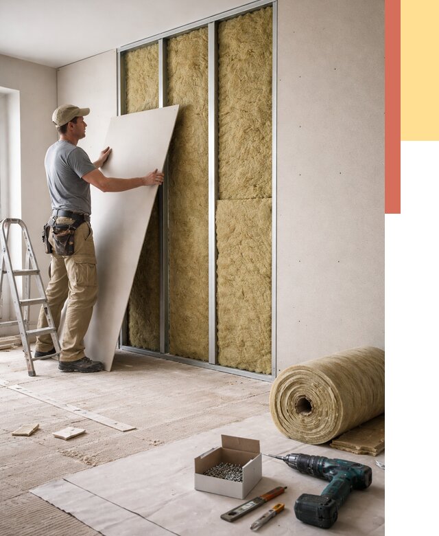 Перегородка из гипсокартона с шумоизоляцией в Кинели от 3179 руб. | ОТДЕЛОЧНИК-Кнл