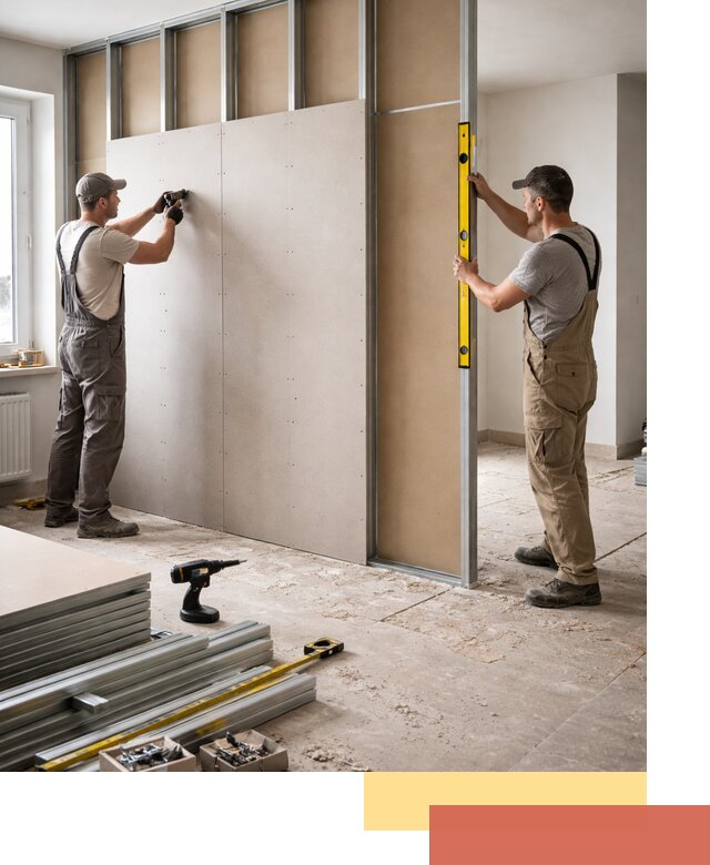 Зонирующая перегородка из гипсокартона под ключ в Кинели