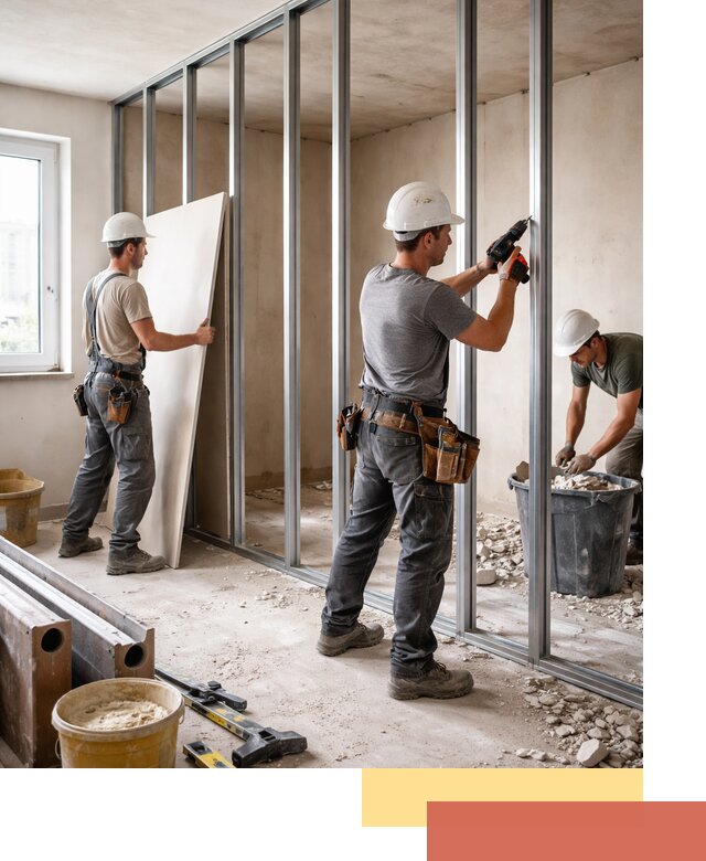 Перенос гипсокартонной перегородки в Кинели профессионально и быстро