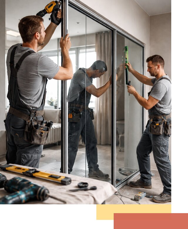 Каркасные стеклянные перегородки под ключ в Кинели