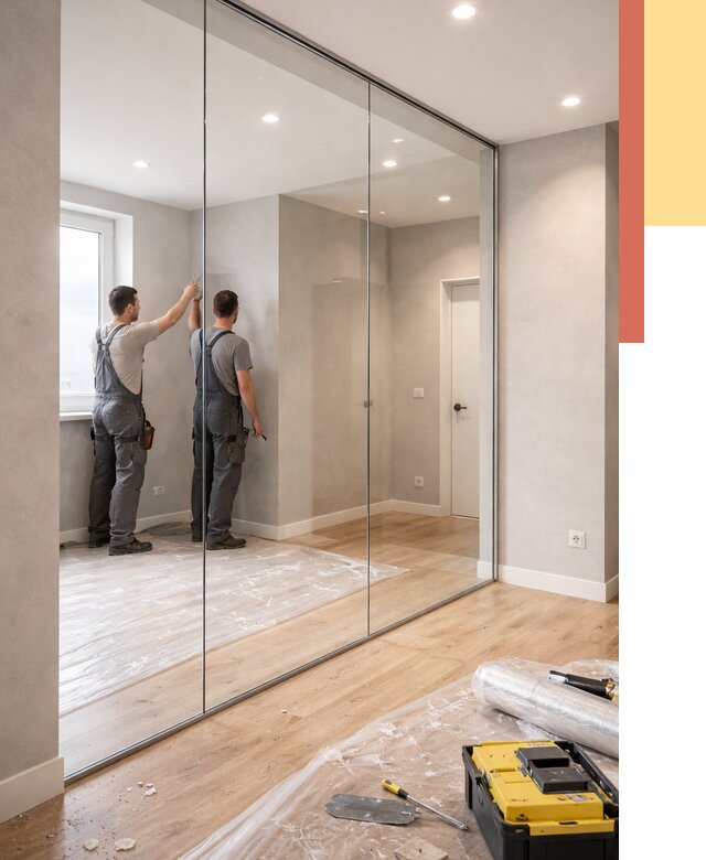 Безрамные стеклянные перегородки в Кинели — монтаж от 9679 руб. | ОТДЕЛОЧНИК-Кнл