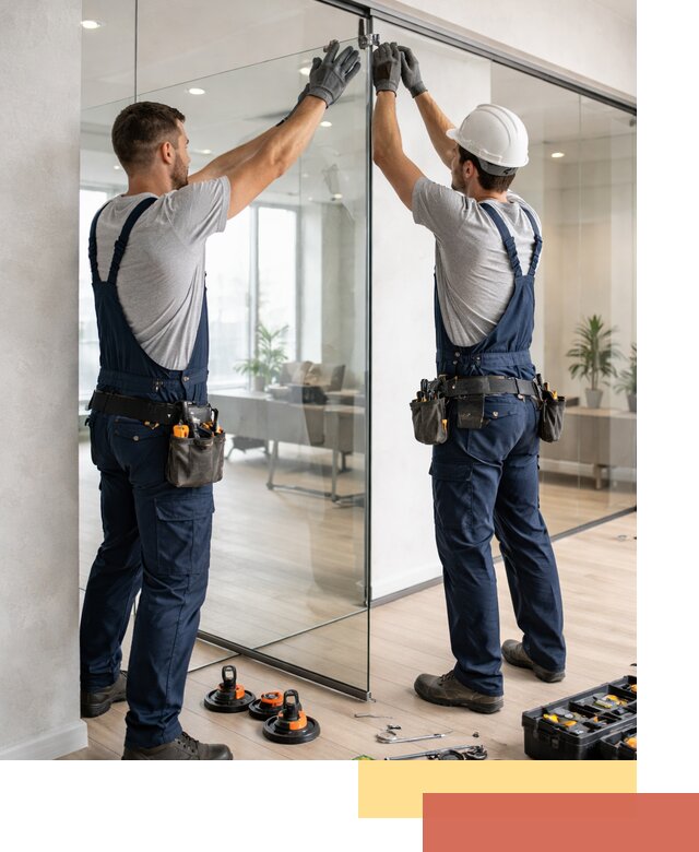 Безрамные стеклянные перегородки под ключ в Кинели