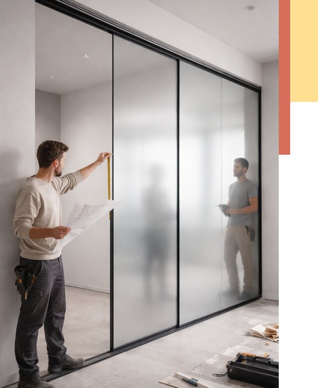 Матовые стеклянные перегородки в Кинели от 8660 руб. — монтаж и установка | ОТДЕЛОЧНИК-Кнл