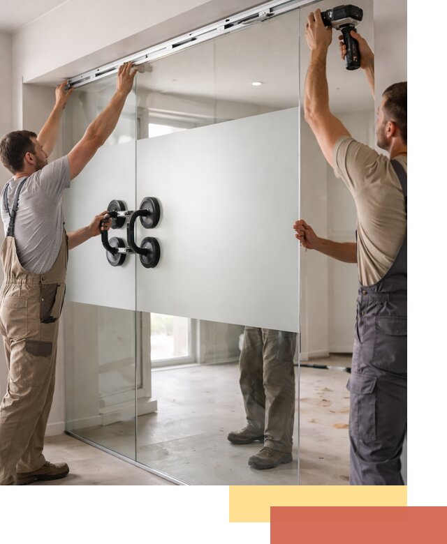 Матовые стеклянные перегородки под ключ в Кинели