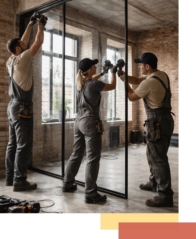 Стеклянные перегородки лофт — изготовление и монтаж в Кинели