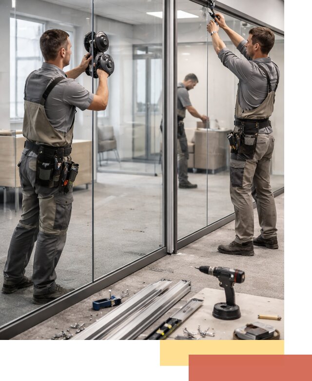 Стеклянные офисные перегородки под ключ в Кинели