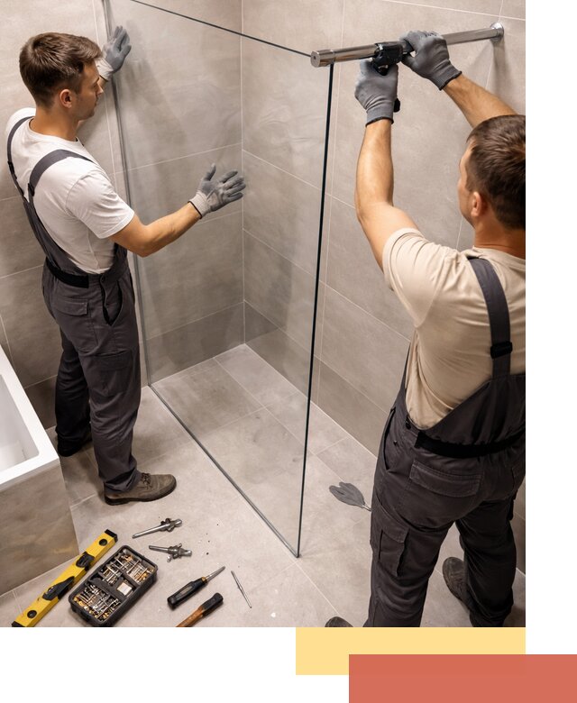 Стеклянные перегородки для душа в Кинели — изготовление и монтаж