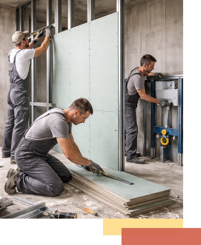 Монтаж и ремонт сантехнических перегородок в Кинели