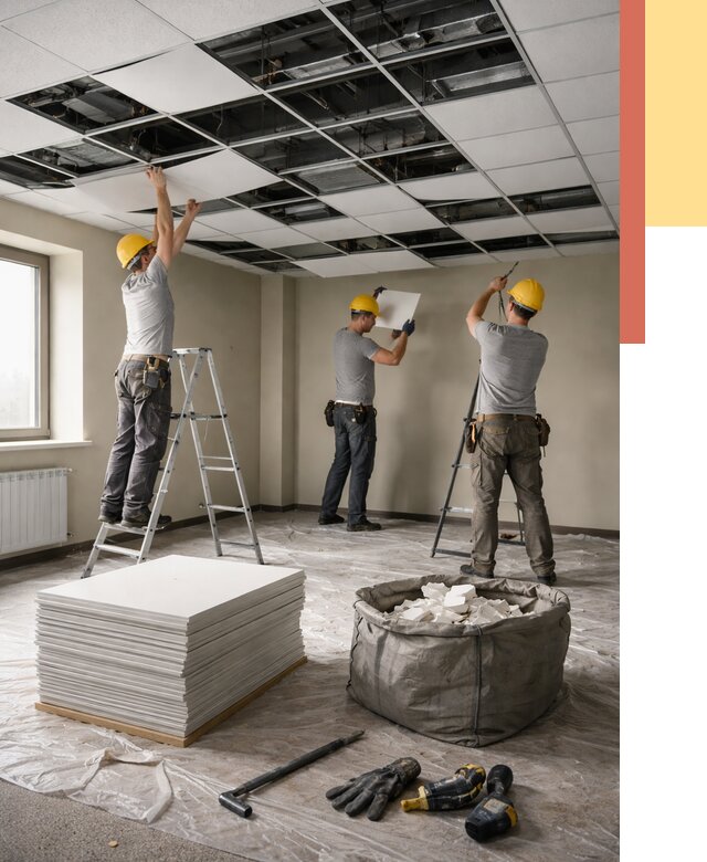 Демонтаж потолка Армстронг в Кинели от 4585 руб. быстро и недорого | ОТДЕЛОЧНИК-Кнл