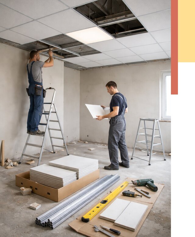 Монтаж потолка армстронг в Кинели от 4585 руб/м2 — быстрая установка под ключ | ОТДЕЛОЧНИК-Кнл