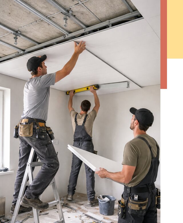 Монтаж потолка из ПВХ панелей в Кинели от 3566 руб./м2 — быстро и недорого | ОТДЕЛОЧНИК-Кнл