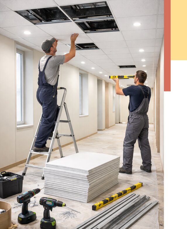 Ремонт потолка Армстронг в Кинели от 4585 руб. — быстро и недорого | ОТДЕЛОЧНИК-Кнл