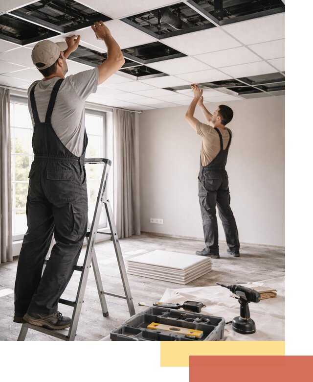 Замена плит подвесного потолка в Кинели быстро и качественно