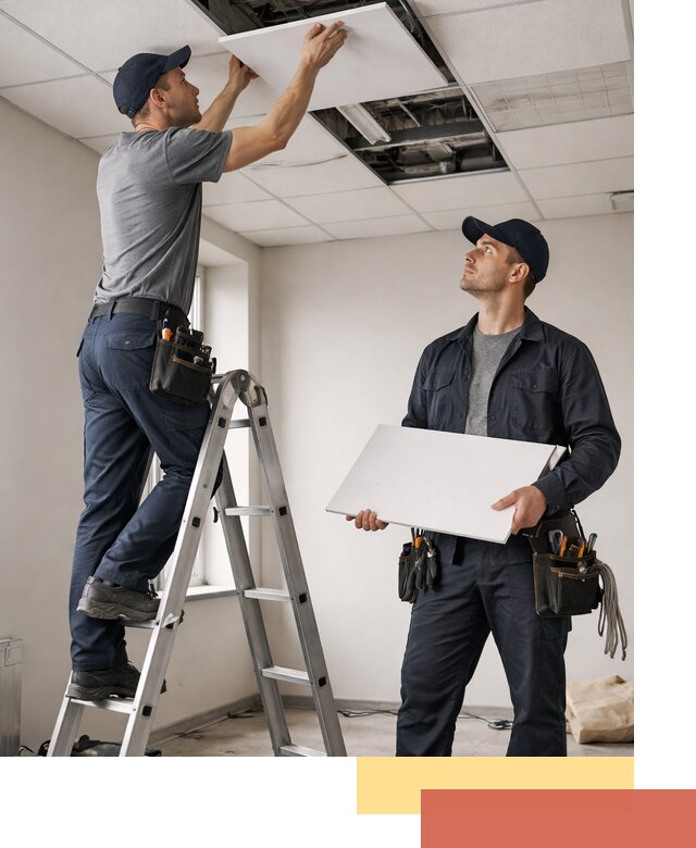 Обслуживание подвесного потолка в Кинели — ремонт и чистка