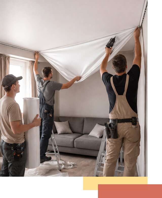 Монтаж сатинового натяжного потолка в Кинели качественно и быстро