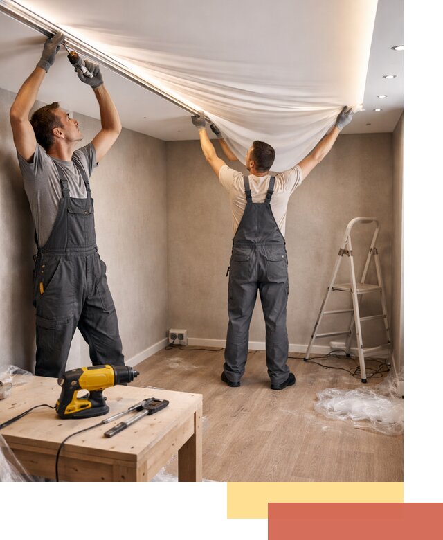 Монтаж натяжного потолка с подсветкой в Кинели цена и сроки