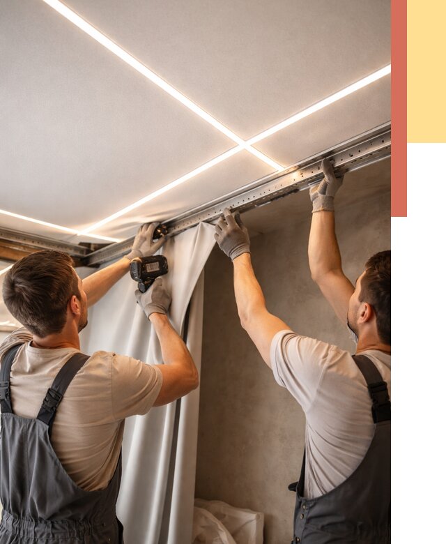 Монтаж натяжного потолка со световыми линиями в Кинели от 1223 руб. | ОТДЕЛОЧНИК-Кнл