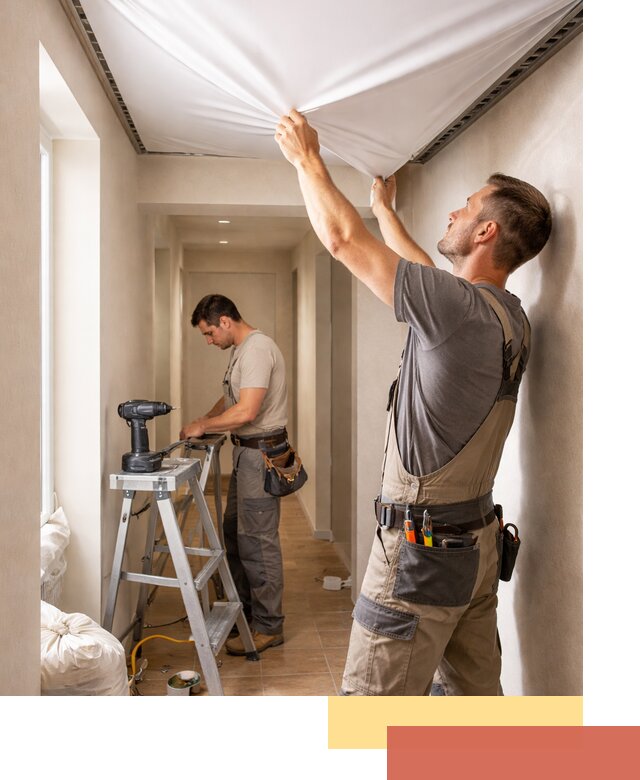 Монтаж натяжного потолка в прихожей в Кинели